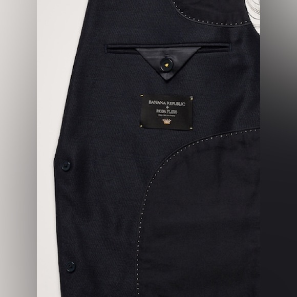 BANANA REPUBLIC SIGNATURE ITALIAN HOPSACK SUIT JACKET - Picture 4 of 14